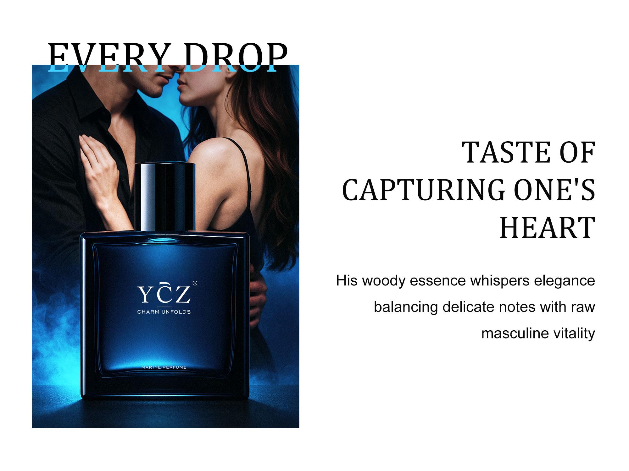 YCZ Midnight Marine Man Eau de Parfum(100ml/50ml) Aromatic Marine with Cinnamon & Pink Pepper Notes Long Lasting Gift EDP for Bold Confidence Fragrance Warmth