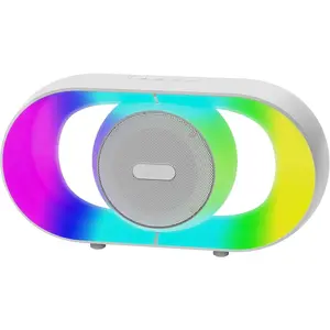 Large Bluetooth Speaker-Portable Wireless Speaker With Deep Bass/Loud Sound, Led Lights, 15Hr Playtime, Fast Charge, TWS, Support TF Card/USB, Party Speaker For Outdoor, Home, Camping, Backyard(White)