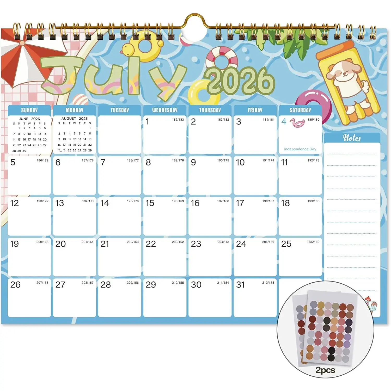 2026-2027 Calendar - Includes July 2026 to December 2027-18 Monthly Wall Calendar 2026-2027, 11 x 8.5 Inches.Thick Paper with Julian Dates and Block for  Year and Christmas Presents (Calendar 2026 - 2027)