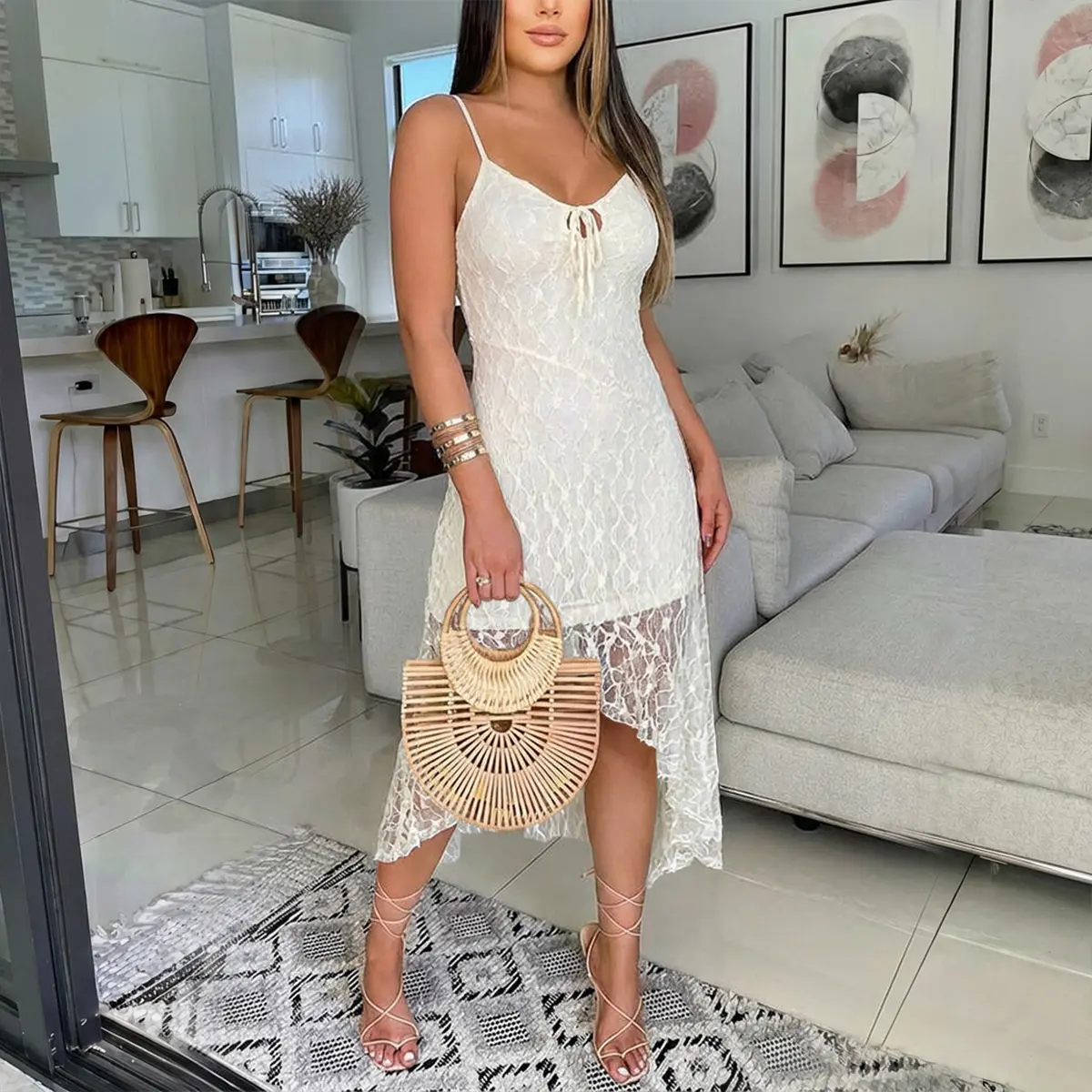 asymmetrical backless dress Tyra main image 0