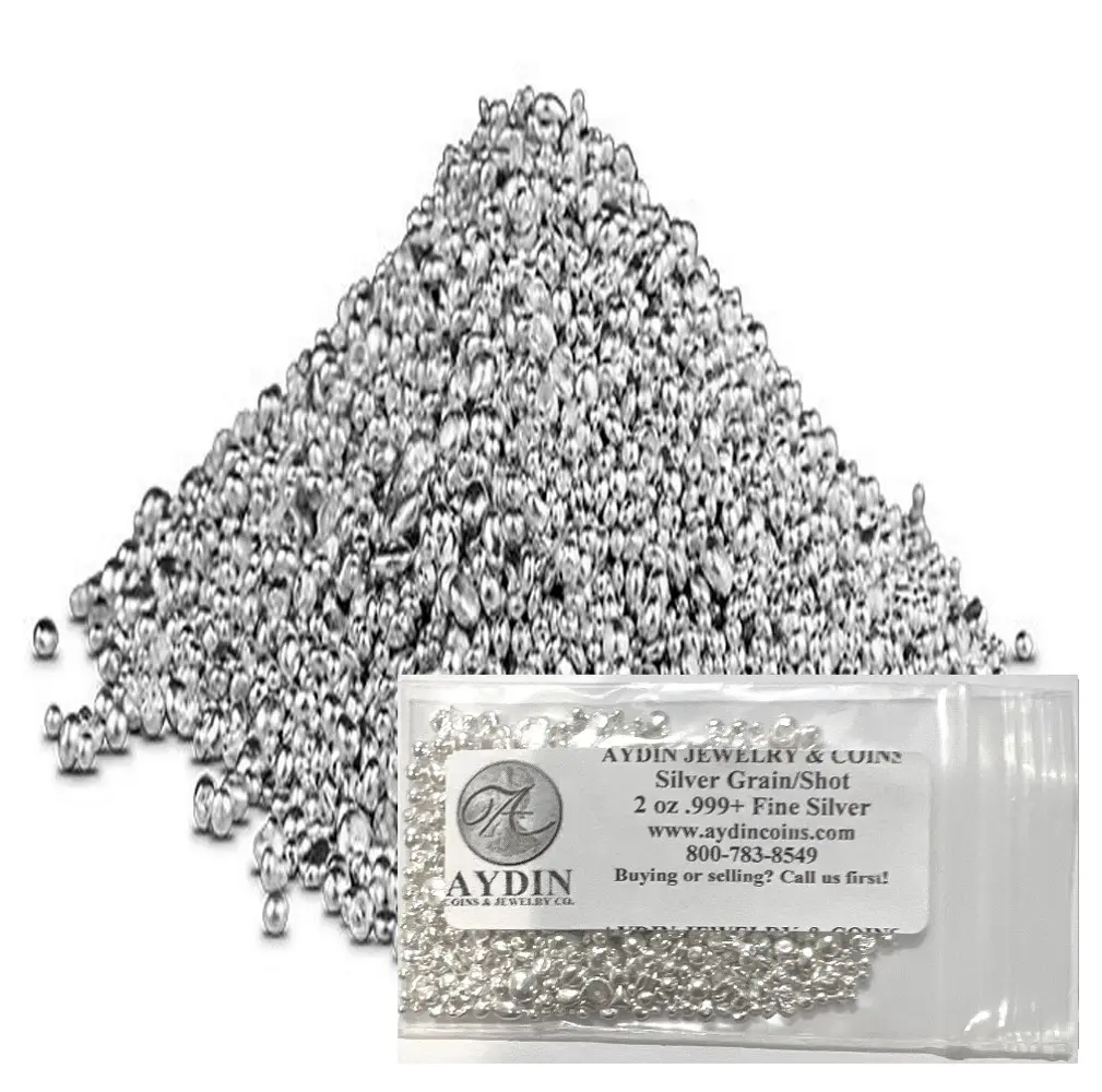 2oz Troy Ounce .999+ Fine Silver Poured Shape Bullion Shot (Collectible Coins & Money, Silver Bullion)