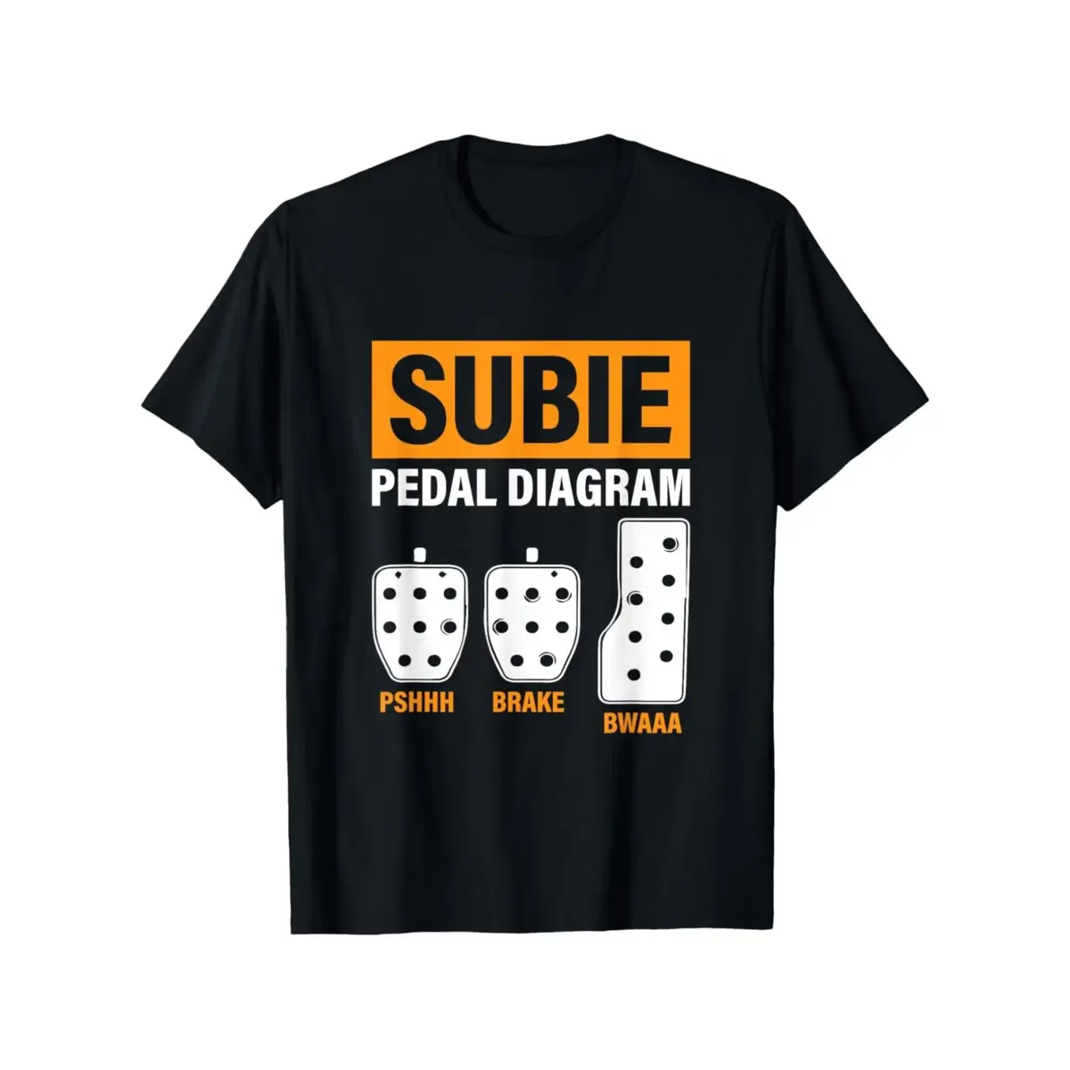 Subie Pedal Diagram" Racing-Themed T-Shirt for Men - Soft, Breathable Crew Neck Tee with Subaru Logo, Perfect for Gamers & Enthusiasts, Sizes S-XXXL, Black y2k  outfits  men time  tee  shirt  backwards  double print   Y2K Streetwear Graphic