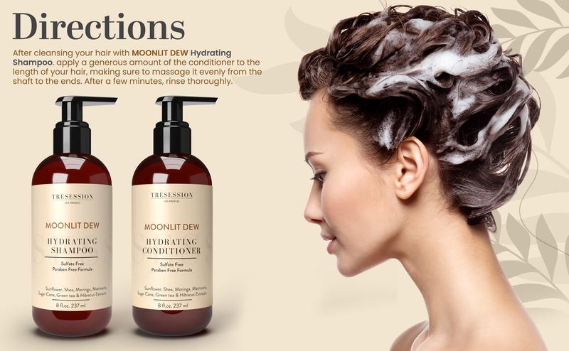 TRÈSESSION Moonlit Dew Hydrating Conditioner | Hydrating Moisturizing Conditioner, Color-Treated & Dry Hair | Deep Hydration for Hair Growth & Thinning Hair | Haircare Routine for Damaged Hair | Salon Care Formula | Detangling Hair, Heatless Styling