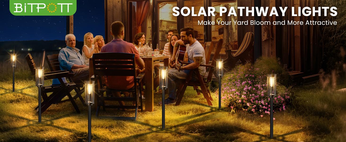 Elegant Solar Pathway Lights Modern Luxury | Auto On/Off & Waterproof | For Garden, Yard & Driveway,solar outdoor lights,Solar Floor Lamps Outdoor Lights,Decorative,Rechargeable,solar lights,lights,light