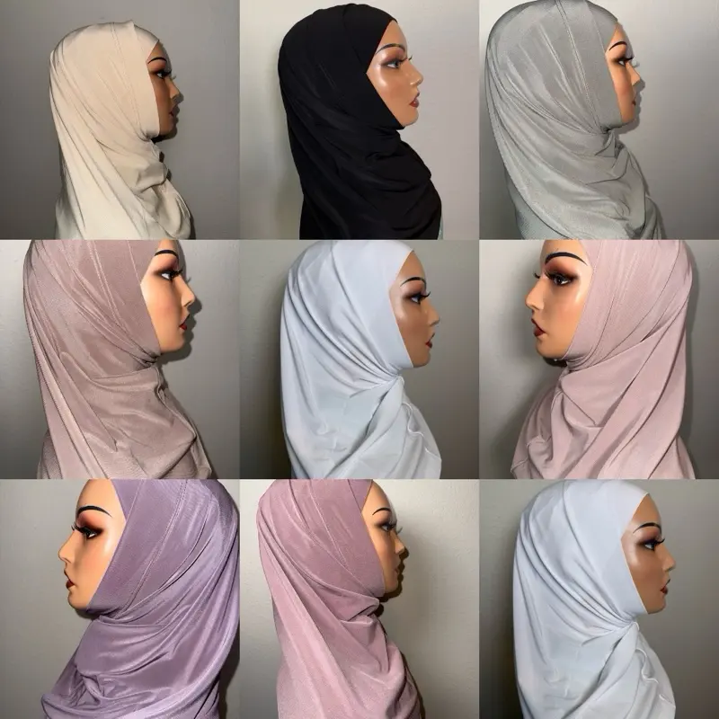 Women's 2-Piece High-Quality Beige Instant Hijab for Muslim, Casual Wear, All Seasons Modest Fashion Pastel Hijab, Modest Hijab