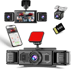 4 Channel Dash Cam Car 360°, 4 Camera 1080P Front and Rear Left Right, 2 Inch 1080P Dash Camera for Cars with IR Night Vision, Loop Video, Parking Monitoring, Parking Aid, Exposure Compensation Automotive Dashcam Automotive Driving Recorder