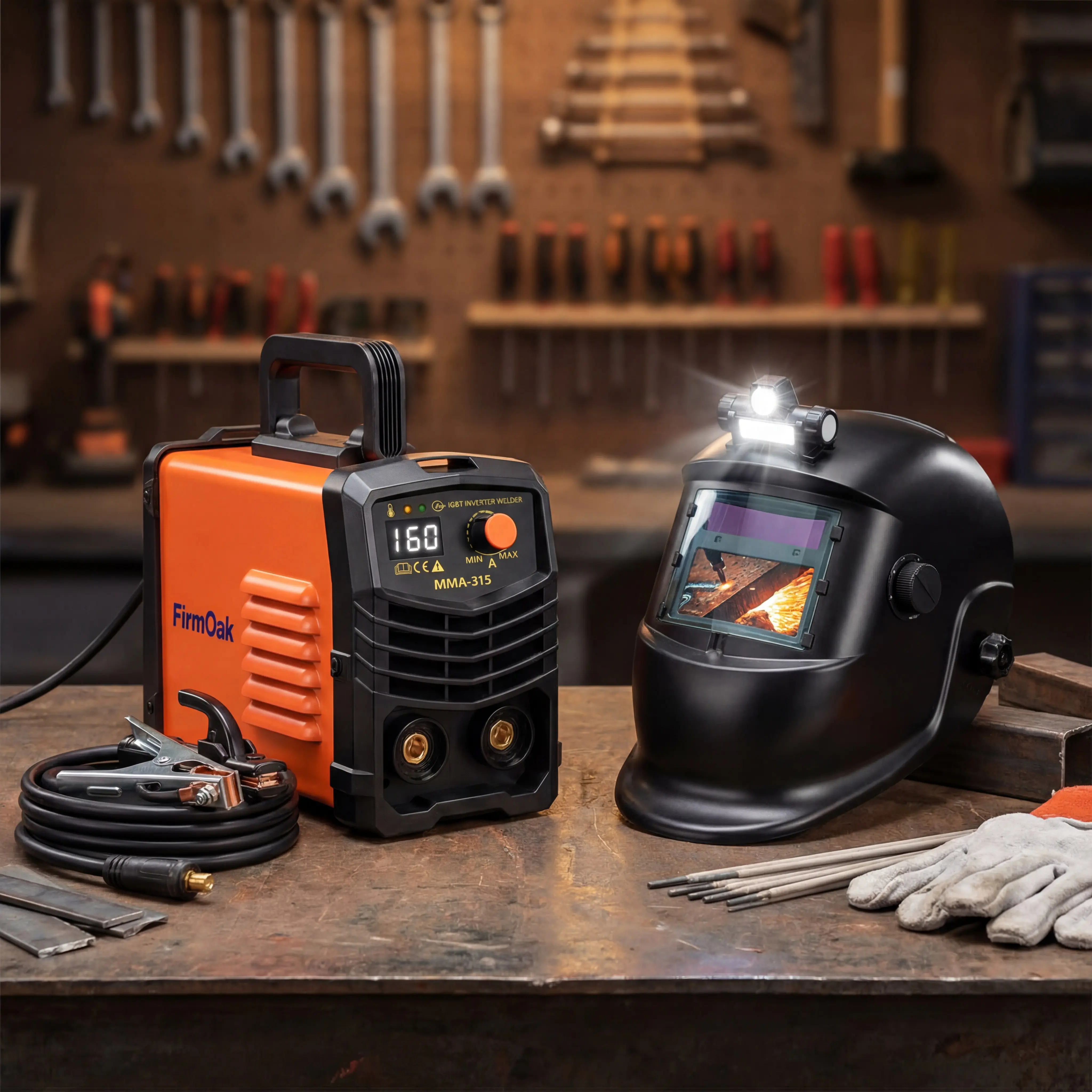 Welding machine kit + helmet