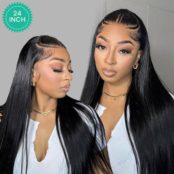 [Spring Must Have]Asteria Hair Glueless Pre-Styled Straight Lace Closure Human Hair Wig 8x6 Pre Cut Lace Ready To Go Wig