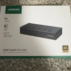 UGREEN HDMI Switch 5 in 1 Out 4K 60Hz HDMI Splitter with Remote Control, 5 Port Switcher Selector Box Support 3D CEC HDR HDCP2.2 Compatible with PS5/4/3 Xbox Nintendo Switch Roku TV Fire Stick Black,September Restock tiktokshopbacktoschool