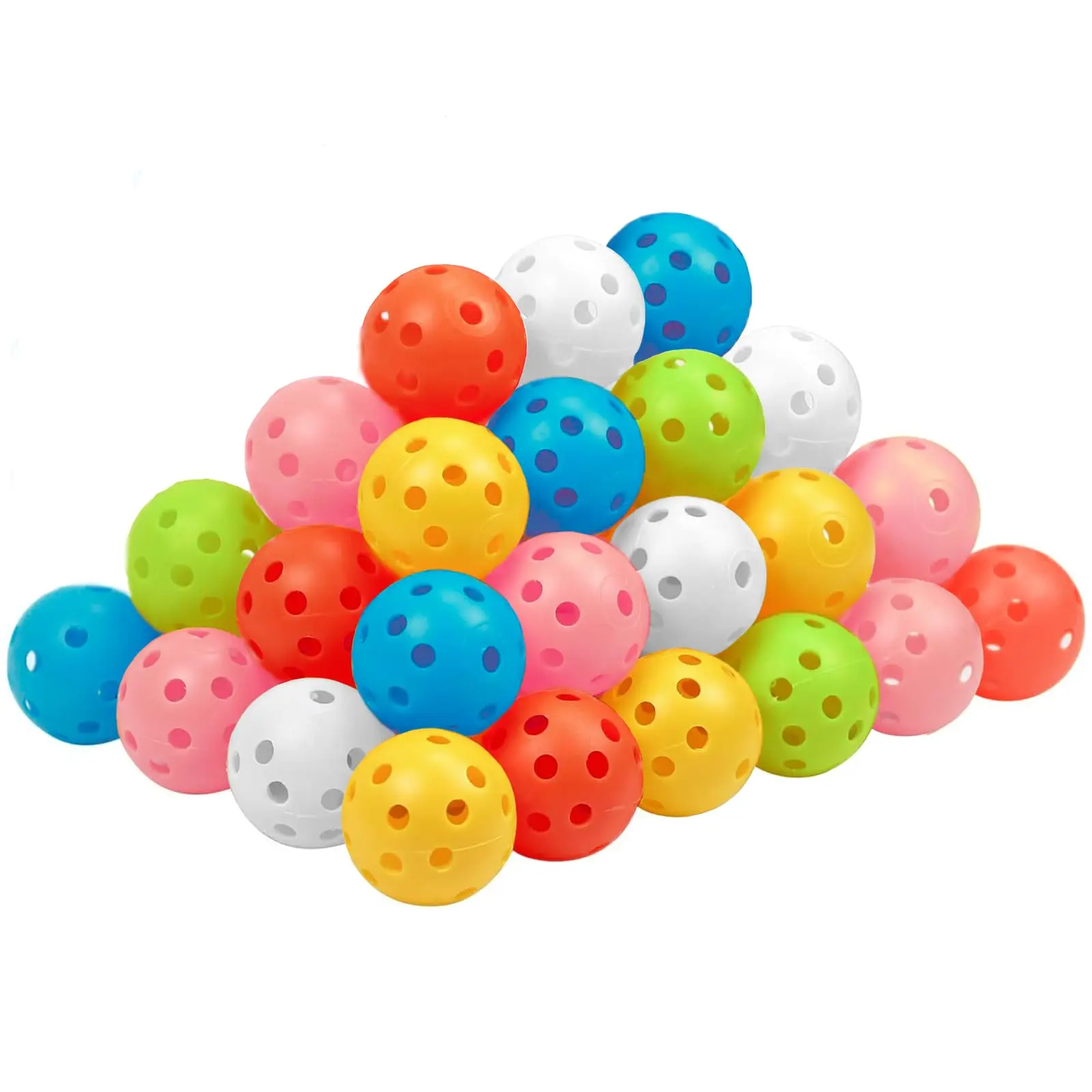 THIODOON Practice Golf Balls, 24-Pack Polyurethane Limited Flight Training Aids in Bright Colors for Indoor & Backyard Swinging and Chipping Golf Accessories Golf Equipment