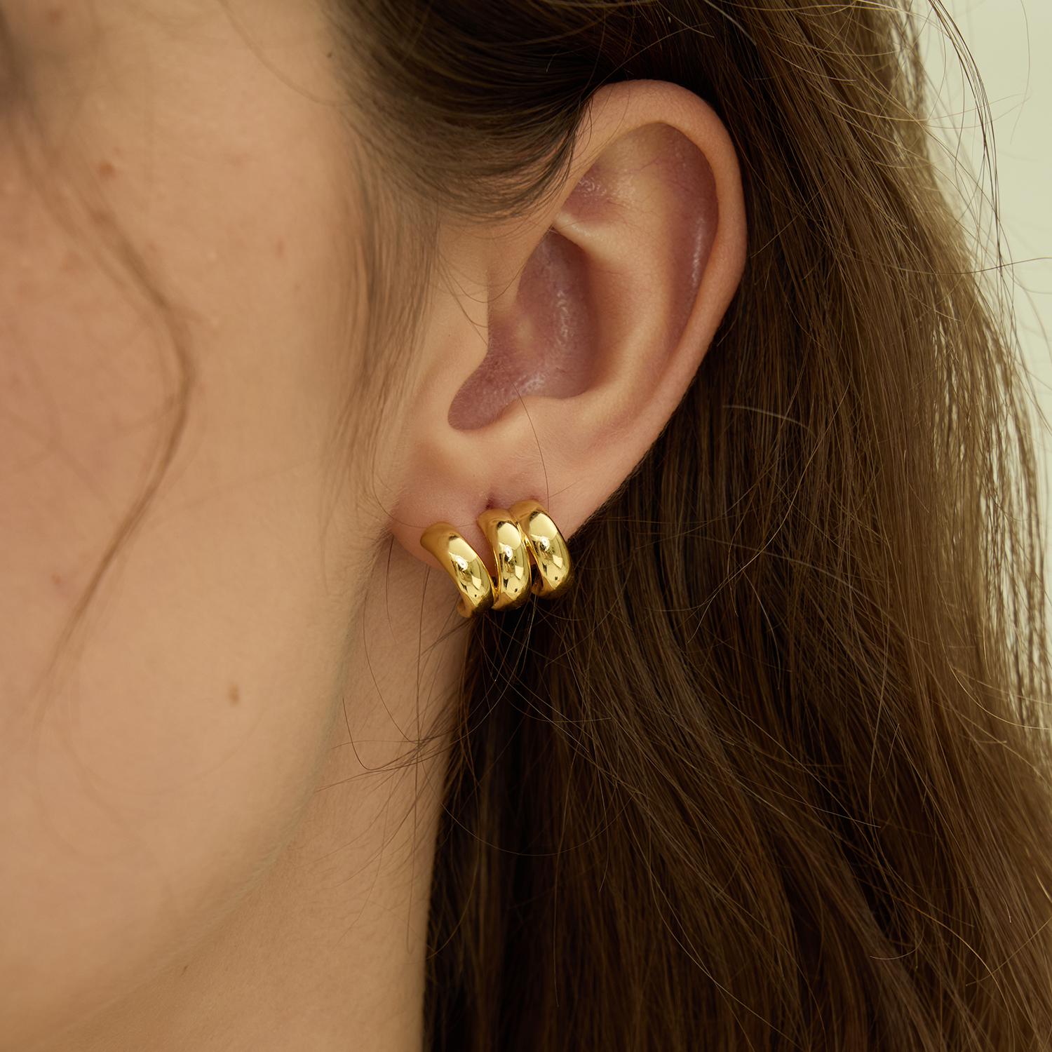 Mix & Match Triple Hoop Earrings – 3-in-1 Design | 18K Gold / Platinum Plated with 925 Silver Posts