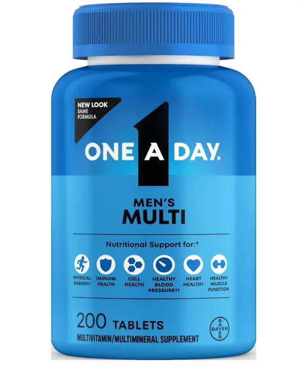 1 A Day Men's Multivitamin - Daily Supplement with Vitamin D, Zinc, Folic Acid, B Vitamins, Physical Energy Support, 200 Count