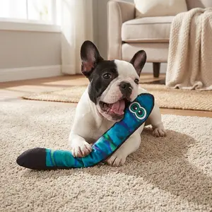 Plush Dog Toy Snake with BB Squeaker - Bite-Resistant Interactive Chew Toy for Small & Medium Dogs, Fun Playtime