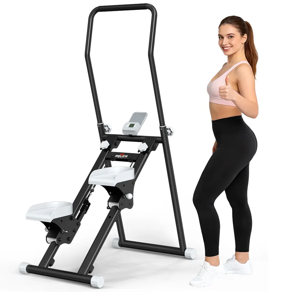 RELIFESPORTS Folding Vertical Climber Stair Stepper, Full Body Home Workout Machine with Adjustable Resistance & LCD Display, 300LBS Capacity At Home Gym Equipment