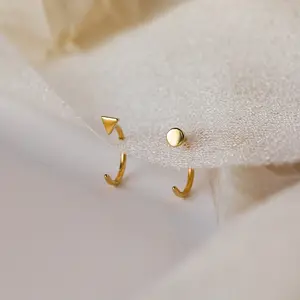 Tiny Circle & Triangle Huggies