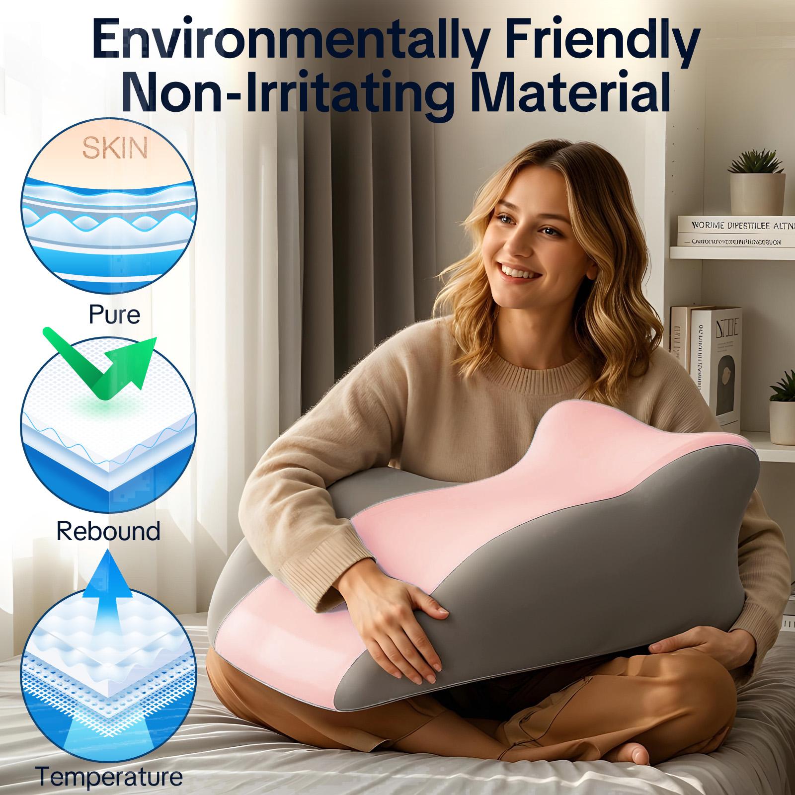 Memory Foam Ergonomic Support Pillow for Neck, Back and Leg Support, Multi Purpose Bed Rest Reading Pillow for Sleeping Sofa Couch,back to school,back to school shopping,home