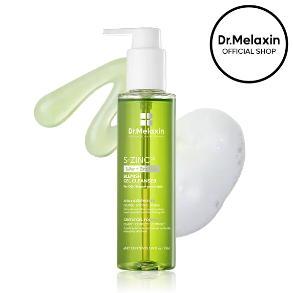 [Dr.Melaxin Official] S-ZINC Blemish Gel Cleanser, Sulfur, Zinc PCA, AHA BHA, Sebum Control, Acne Breakout Care, Pore Deep Cleansing