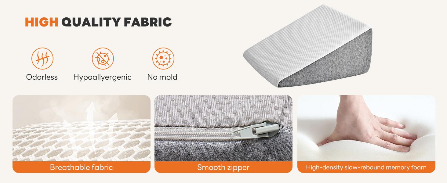 Wedge Pillow, Body Pillow for Sleep Apnea, Neck Pain Relief, Post Surgery, Sleeping Comfort, Acid Reflux, Heartburn, Back Pain Relief and Snoring