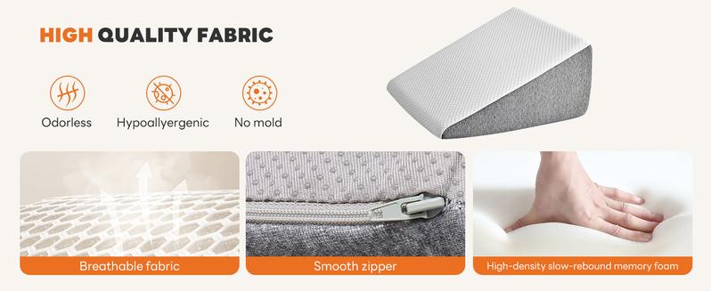 Wedge Pillow, Body Pillow for Sleep Apnea, Neck Pain Relief, Post Surgery, Sleeping Comfort, Acid Reflux, Heartburn, Back Pain Relief and Snoring