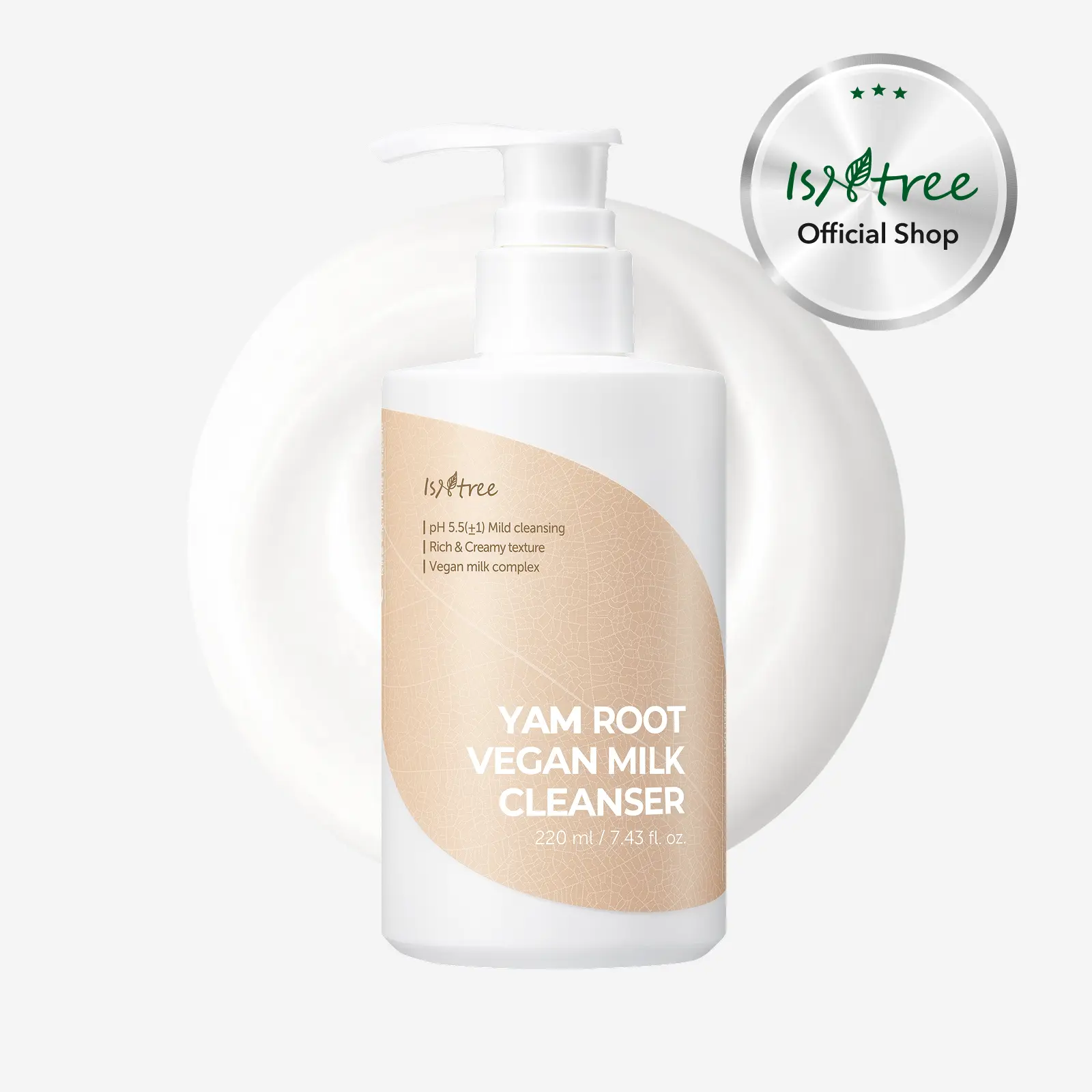 [isntree Official Shop] Yam Root Vegan Milk Cleanser 7.43 fl.oz / 220ml - Creamy hydrating cleanser for sensitive skin, vegan Korean Skincare