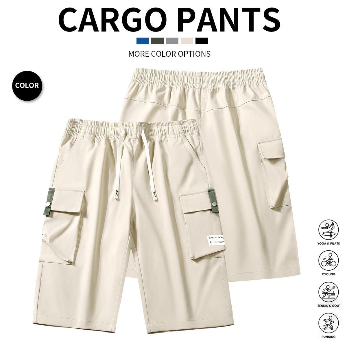 Men's Outdoor Work Pants Pack of 5 - Men's Multi-Pocket Tactical Training Pants - Durable Softshell Hiking Pants - Versatile Casual Spring & Autumn Hiking Pants - Machine Washable - Adjustable Elastic Waist Comfortable Pants