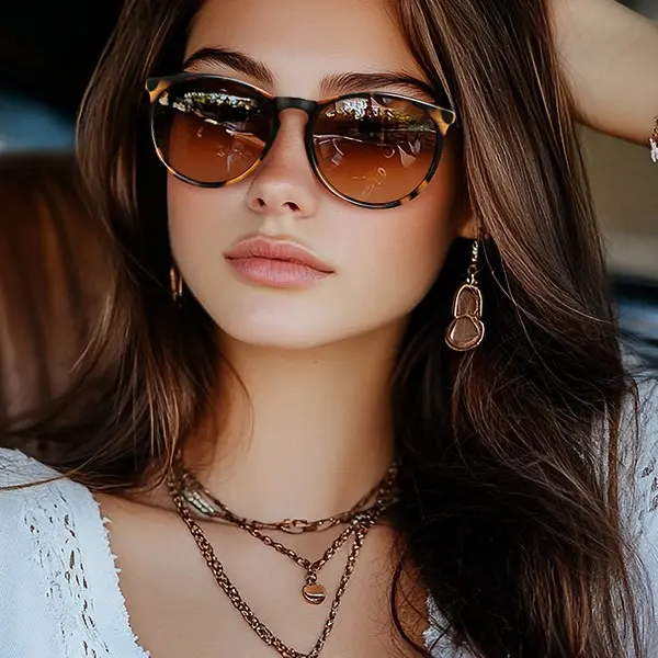 【BackToSchool】SUNGAIT Vintage Tortoiseshell Sunglasses for Women Men Classic Retro Round Shades UV400 Protection Sun Glasses Keyhole Unique Stylish Beach Eyewear,summer outifit,travel essentials
