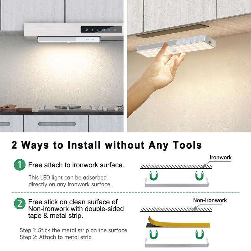 Mom’s Must-Have! 30LED Motion Sensor living Night Light for Kids room, magnetic installation    | Auto On/Off & Dimmable | USB Rechargeable inside tool light touch control