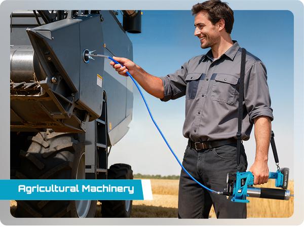 SEESII Cordless Electric Grease Gun Kit - 10000PSI 4.6 oz/min, 2 Batteries, 39.4" Hose, 90° Coupler, 3 Tips for Fast Effortless Greasing, GR01