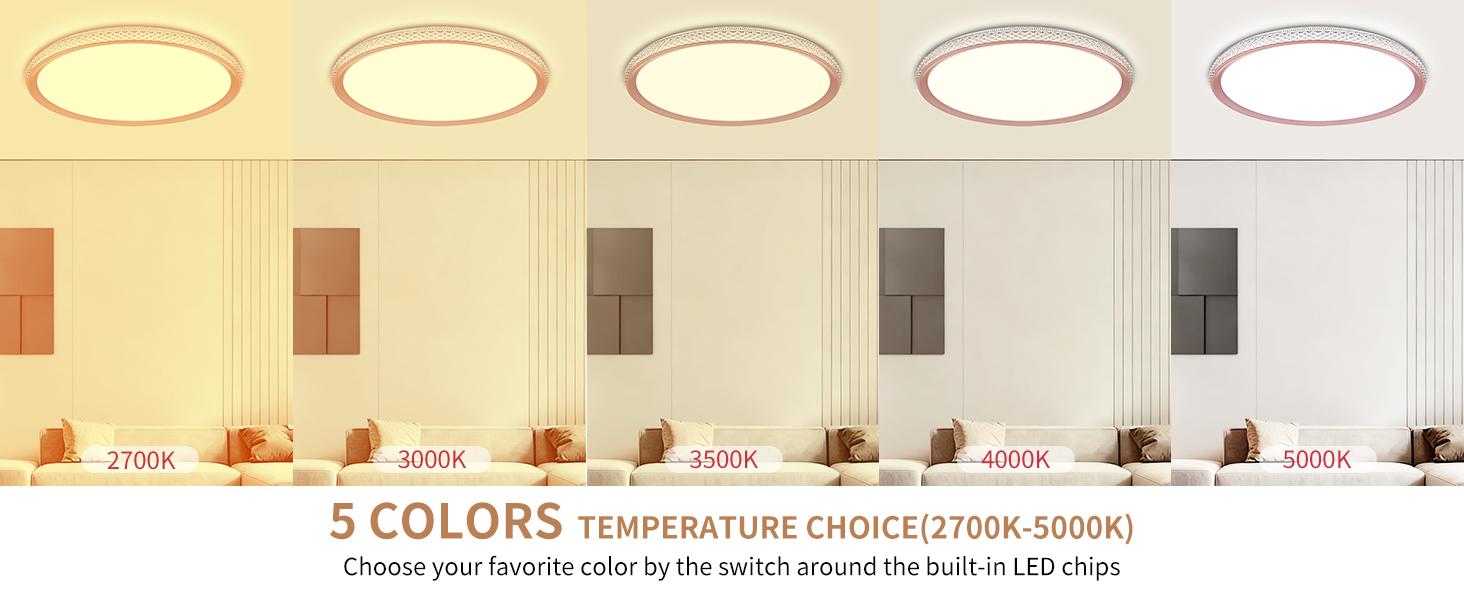 Dimmable LED Flush Mount Ceiling Light  High CRI Flicker Free Adjustable Color Temperature for Bedroom Living Room
