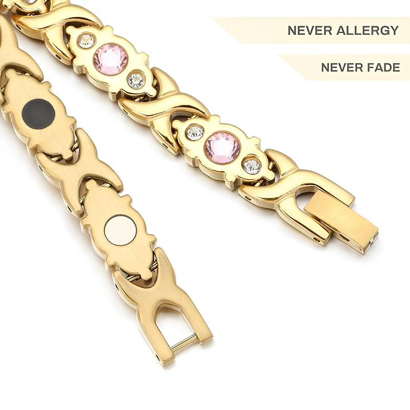 SGGUI Energy Magnet Bracelet, Eco-Friendly Ultra Strength Magnetic Bracelet with 3500 Gauss Magnets & Sparkling Cubic Zirconia, Charm Bracelet Modern Fashion Accessories Jewelry Gift Valentine's Day gifts New year