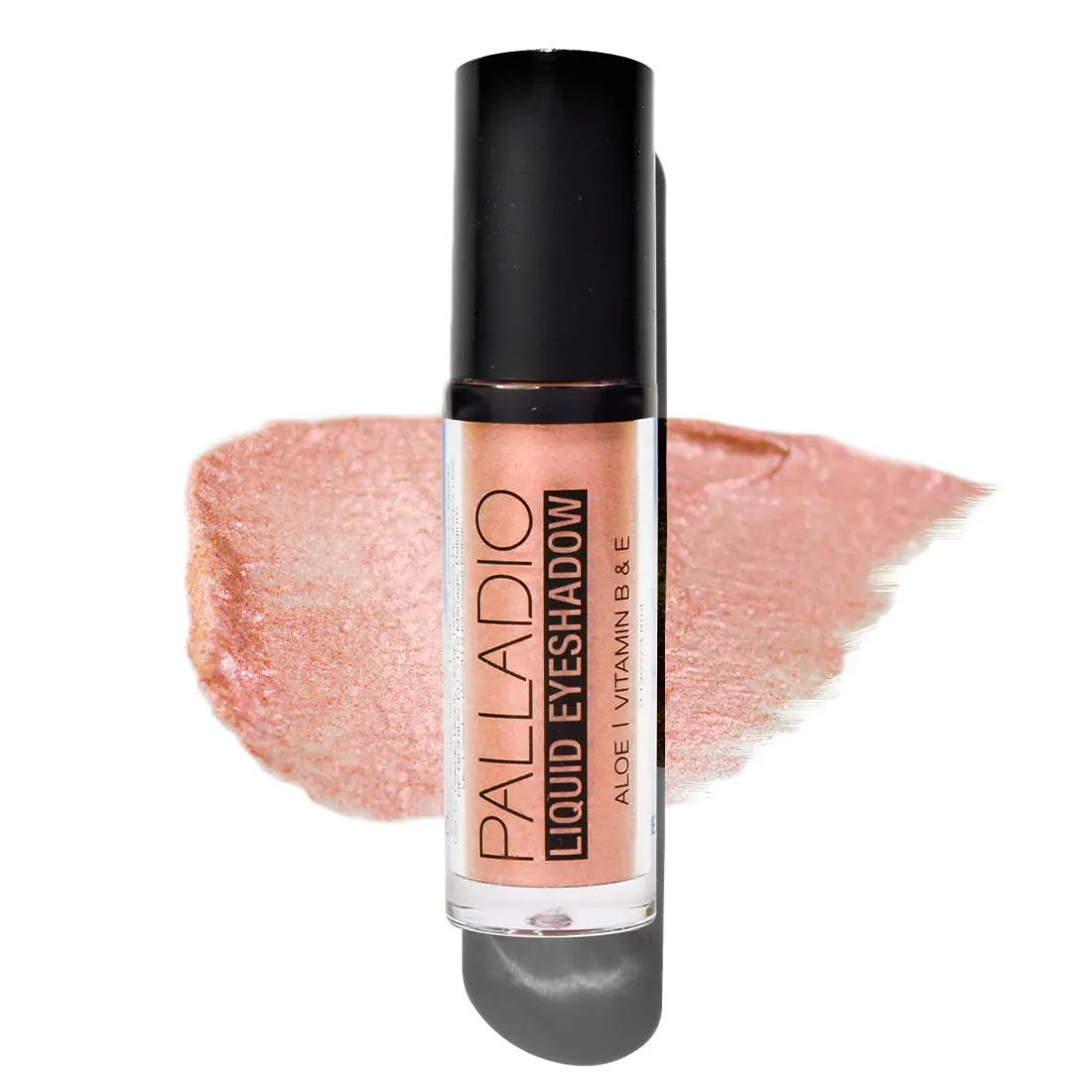 Palladio Liquid Eyeshadow with Aloe - Creamy Shimmery, Lightweight Formula, Flexible Applicator Wand for 8 Hours of Smudge & Crease-Proof, Radiant Wear, Titanium, Oil