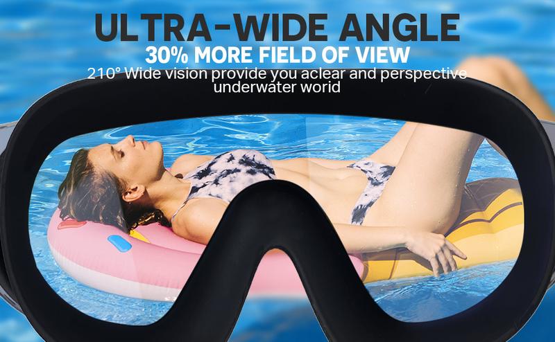 Upgrade Swim Goggles 2Pack, Frameless Wide View Swimming Goggles, Anti-Fog Anti-UV No Leaking Pool Goggles for Men Women Adult