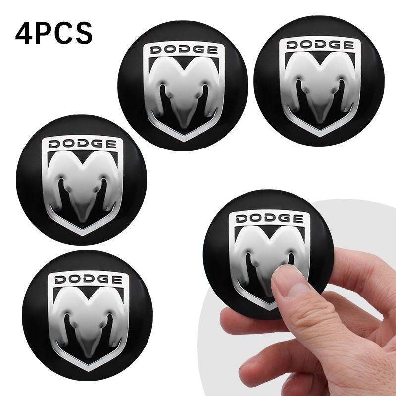4pcs 56mm Aluminum Dodge Models Car Wheel Hub Center Cap Stickers Emblem Badge Decoration Decals For Dodge Caliber Ram 1500 Caravan Charger Journey Nitro Challenger Auto Styling Accessories