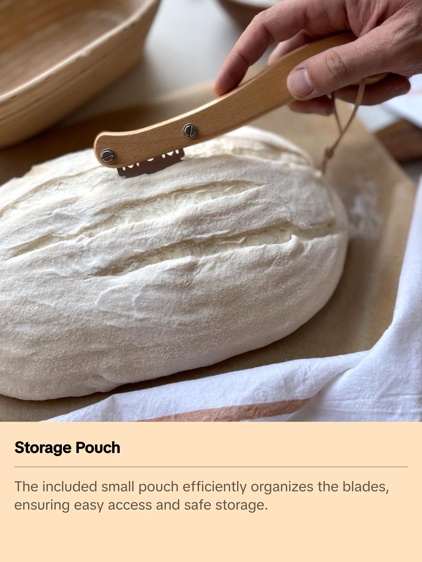 Bread Lame, Scoring Knife with 5 Blades + Pouch, Sourdough Scorer, Baker Gift