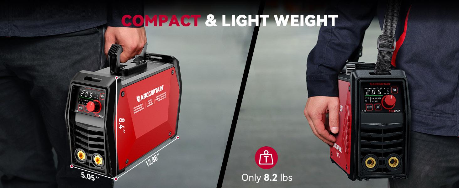 ARCCAPTAIN iControl ARC205 Pro Stick Welder, [APP Control] 205Amp ARC/Lift TIG Welding Machine, Large LED Display, IGBT Inverter 110V/220V MMA Welder with Hot Start, Arc force, and Anti-Stick