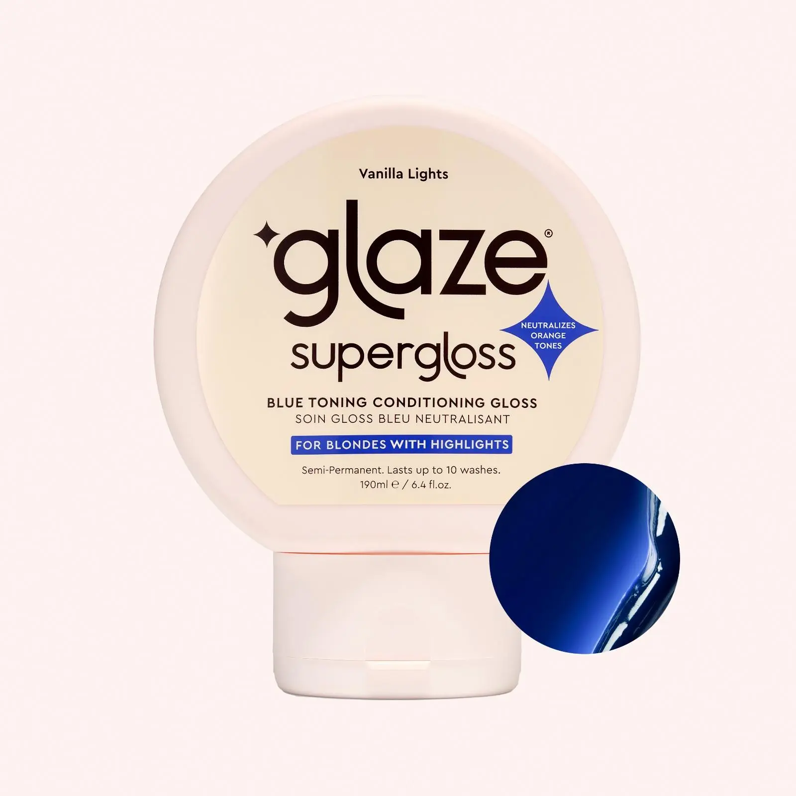 Blue Toning Conditioning Gloss for Blonde Highlights & Balayage, Neutralizes Brassiness with an Icy Finish, Vanilla Lights Shade, No Bleach Hair Color for Adults, 190ml, Haircare, Hair Dye Without Bleach, Temporary Hair Color