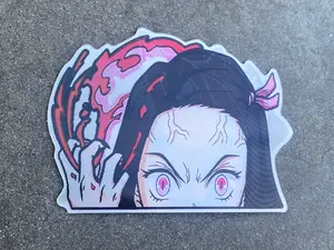 Nezuko Tanjiro Kamado Demon Slayer 3D Anime Peeker Sticker Decal
