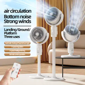Portable Standing Fan with Remote, 2000mAh Rechargeable Battery Operated Fans, 90°+180° Oscillating Air Circulator, 5 Speeds Quiet Pedestal & Tabletop Fan, Adjustable Height 15"-32", Foldable Floor Fan for Bedroom, Camping, Office (White)