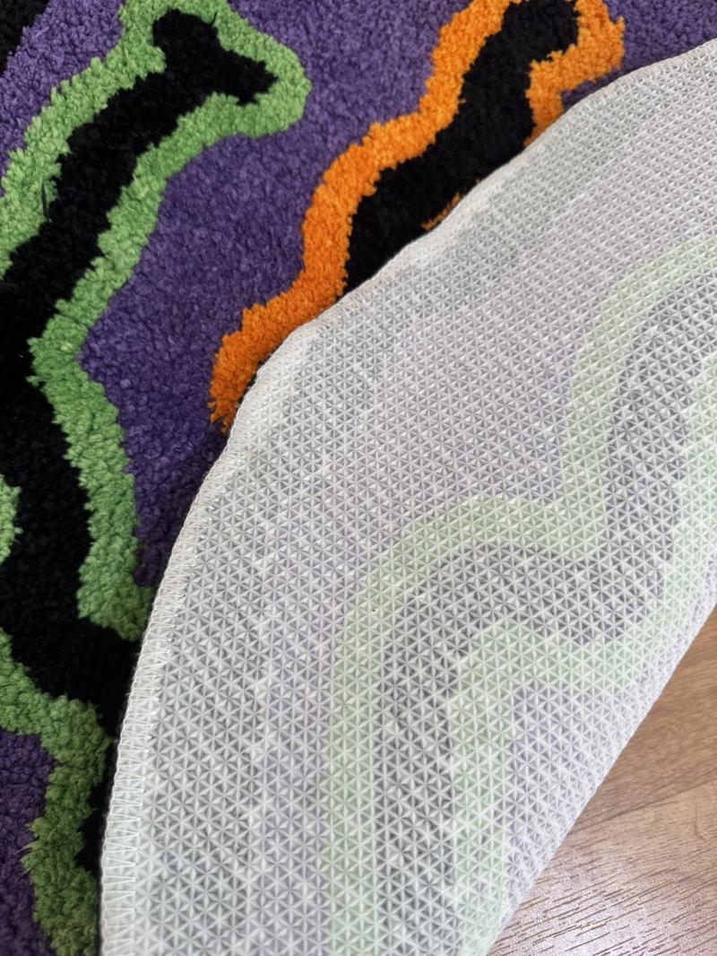 Smile Face Pattern Non-Slip Soft Rug - Irregular Colored Design for Living Room, Kids Room, Nursery, Halloween Decor & Home Decor Tufted Weave Durable cool rugs men