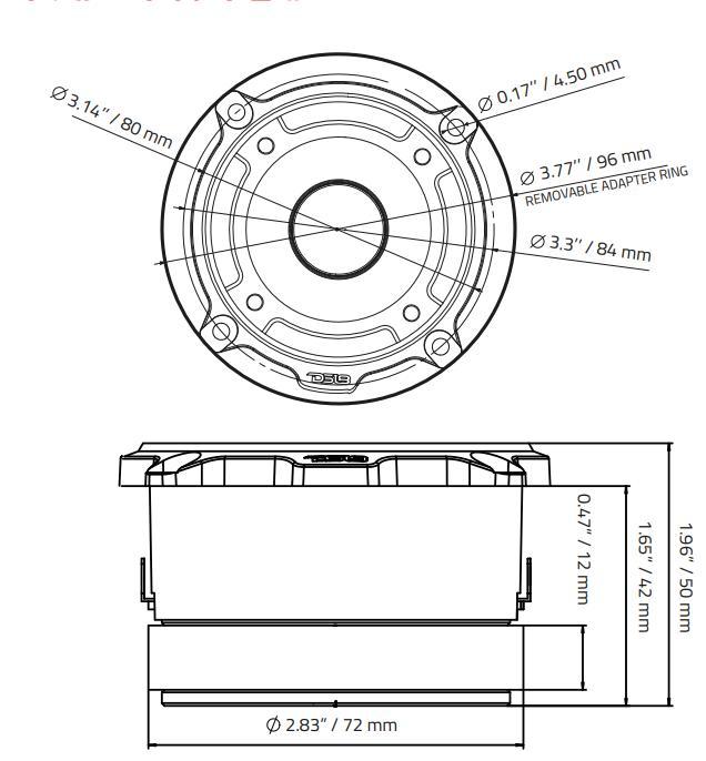 DS18 PRO-TW120 & PRO-TW120B – 3” PRO Aluminum Super Bullet Tweeter – 240 Watts with Built in Crossover (Pair)