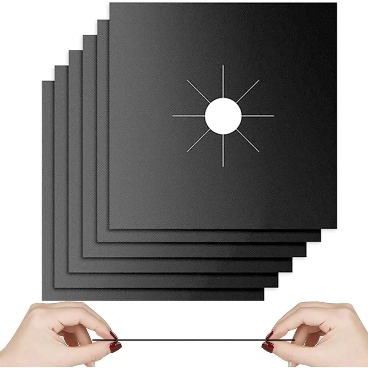Gas Stove Burner Liners, 10 Pack Non-Stick  Gas Range Protectors Stove Top Covers for Gas Burners Heat-resistant,Double Thickness, Dishwasher Safe 10.6"x10.6"
