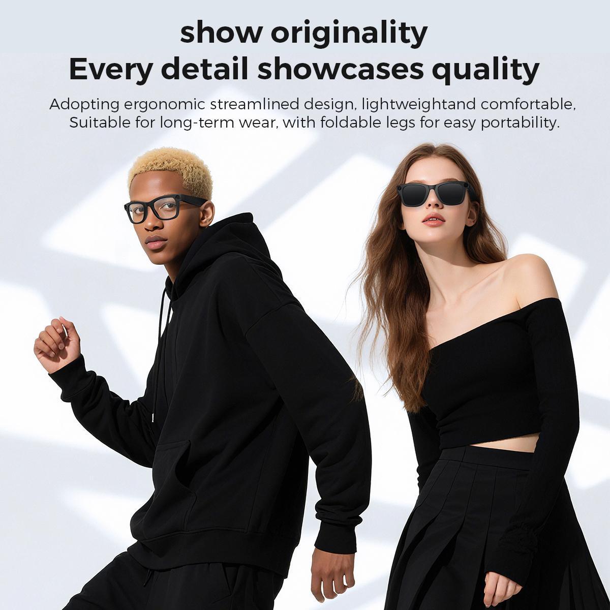 iVision6 AI Smart Glasses – 8MP Camera, Electronic Video Stabilization, AI Object Recognition, Translation for Selected Languages, Built-in Audio, Long Battery, Hands-Free Wearable for Travel, Outdoor & Daily Use