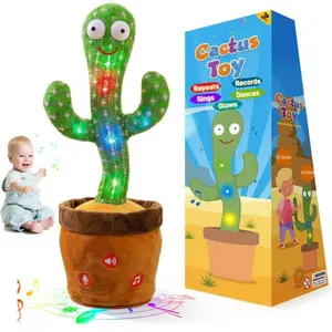 Talking Dancing Cactus Toy for Kids – Mimics Speech, Adjustable Volume, 120 Songs, Toddler & Tummy Time Fun, Easter & Birthday Gift
