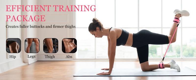 6 pcs Adjustable AnkleBands Resistance Bands for Women & Men ,Workout Equipment for Leg and Hip Training , AnkleStrap with Exercise Bands and TPE Band