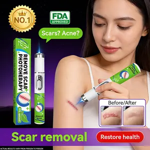 Portable scar smoothing tool, professional wireless skin care pen, handheld scar removal device, battery powered (AA), convenient for travel and daily use, creating clean skin.