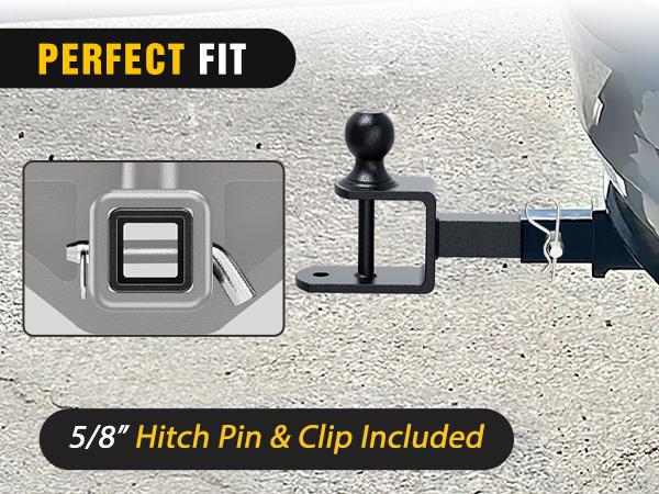 Nilight Trailer Hitch Receiver Adapter Reducer Sleeve 2 to 1-1/4 Inch with 5/8" Hitch Pin and Clip Hitches Towing Accessories for Tractor Bucket RV UTV Truck Bike Rack Cargo Carriers Carbon Steel