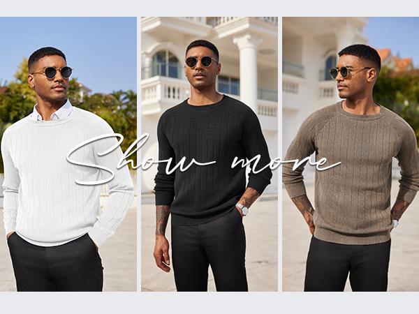COOFANDY Men Dress Sweater Long Sleeve Crew Neck Sweater Slim Fit Business Casual Pullover Sweater COOFANDY Men Dress Sweater Long Sleeve Crew Neck Sweater Slim Fit Business Casual Pullover Sweater