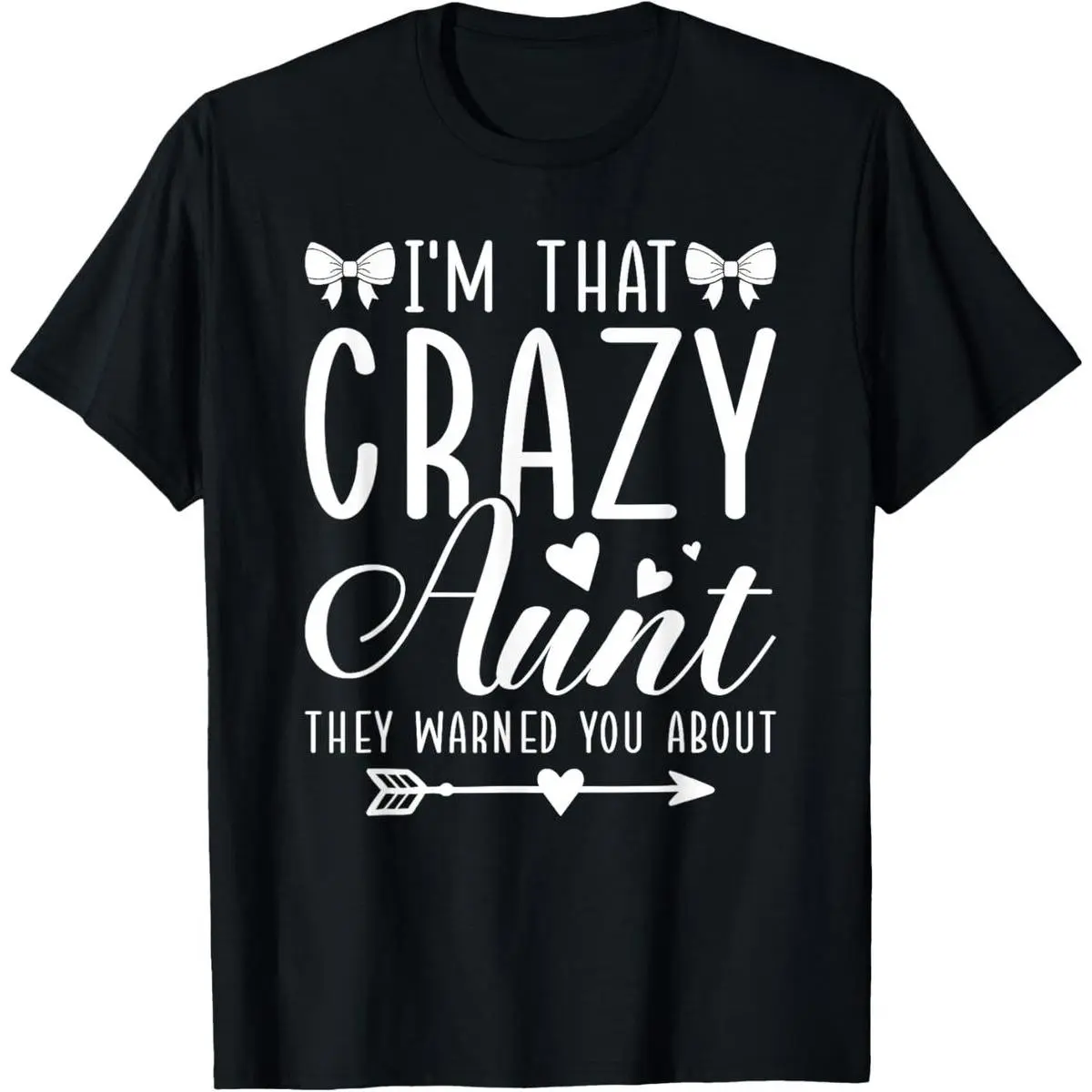Men's Graphic T-Shirt, Crazy Aunt Coquette Bow Print, Soft 100% Cotton, Breathable Relaxed Fit Crewneck for Everyday Wear, Fabric, Tee