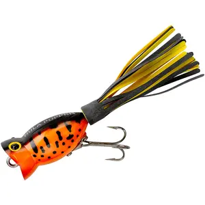 Arbogast Hula Popper 3/8 oz Fishing Lure - Orange Coach Dog