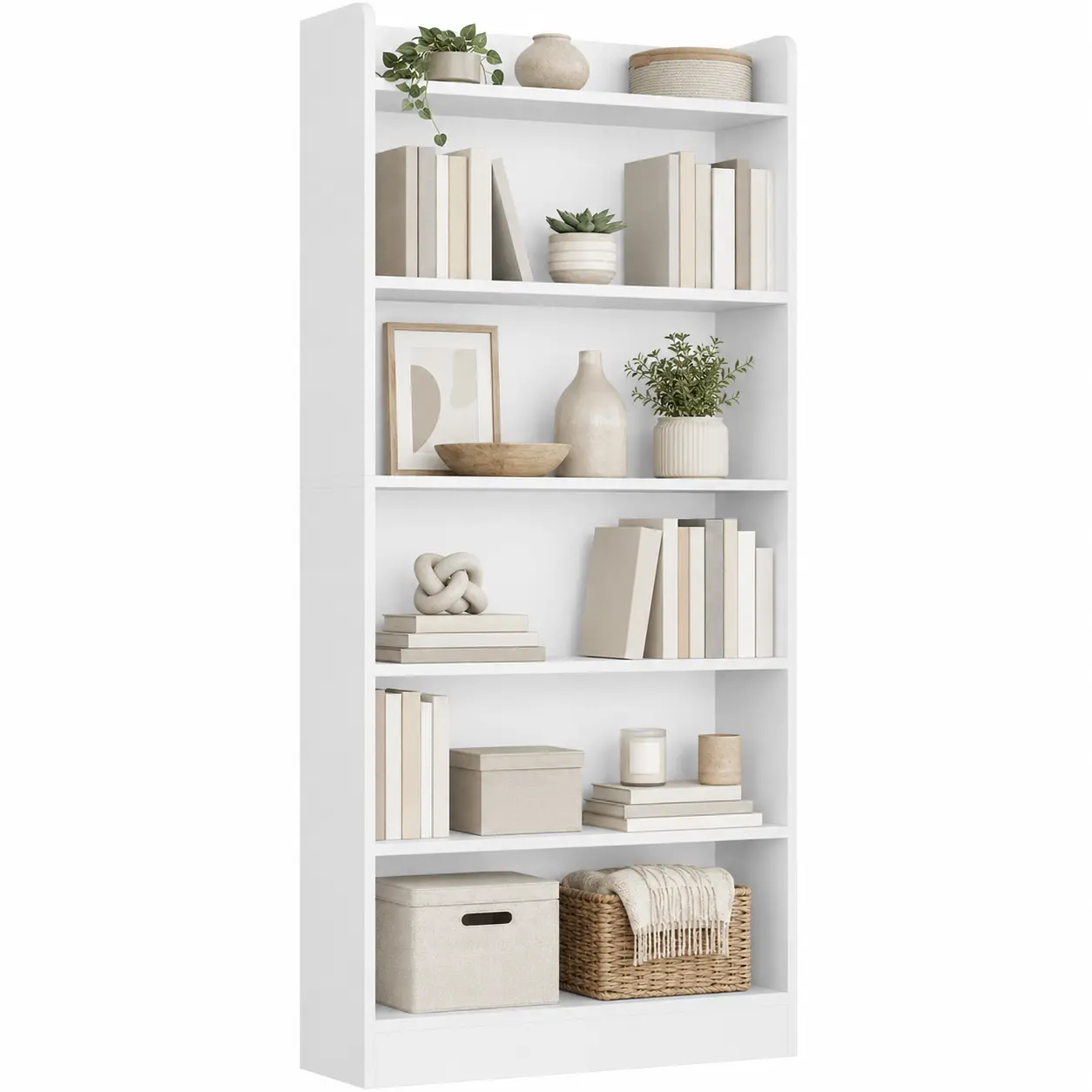 Yaheetech 6-Layer Open Shelf Bookshelf - Modern Clean Aesthetic Tall Bookcase with Top Open Compartment, Wall Anchor, Office Furniture for Organization, Shelves for Bedroom, Small Room Ideas, Furniture Hacks, Dorm Room Decor, Books, Room Storage tiktoksho